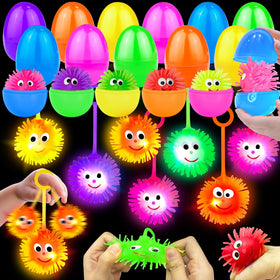 AMENON Easter eggs with LED puffer balls for bright egg hunts