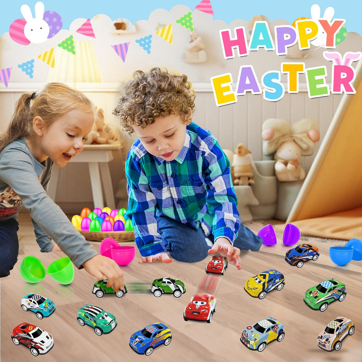 AMENON eggs opened to reveal car surprises for kids