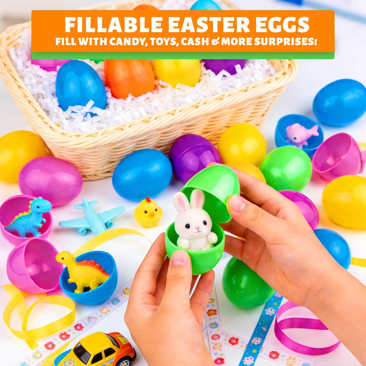 AMENON jumbo eggs in durable plastic suitable for classroom prizes.