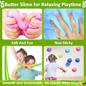 AMENON butter slime eggs ready to play in a mess-free design for kids.