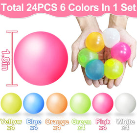 AMENON glow sticky ball on ceiling glows softly for engaging play.