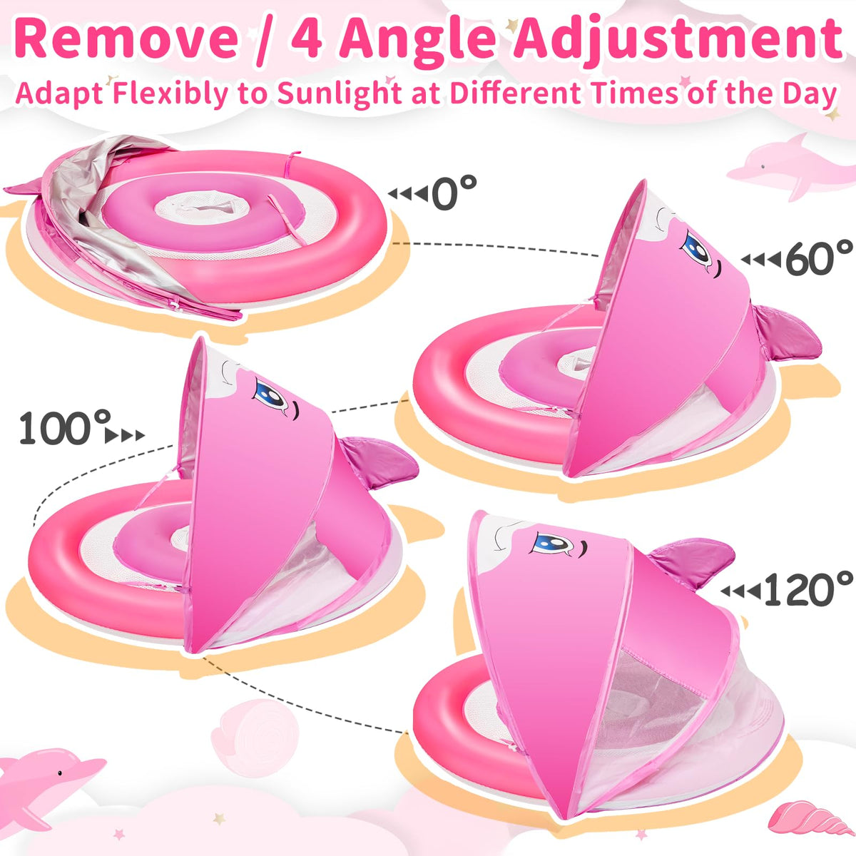 AMENON infant float showing safety seat and mesh for secure seating