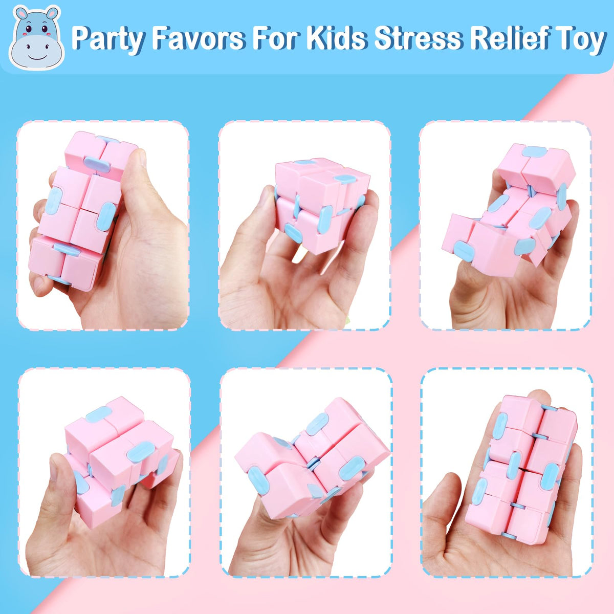 AMENON Infinity Cube blue color, portable sensory toy for on-the-go concentration.