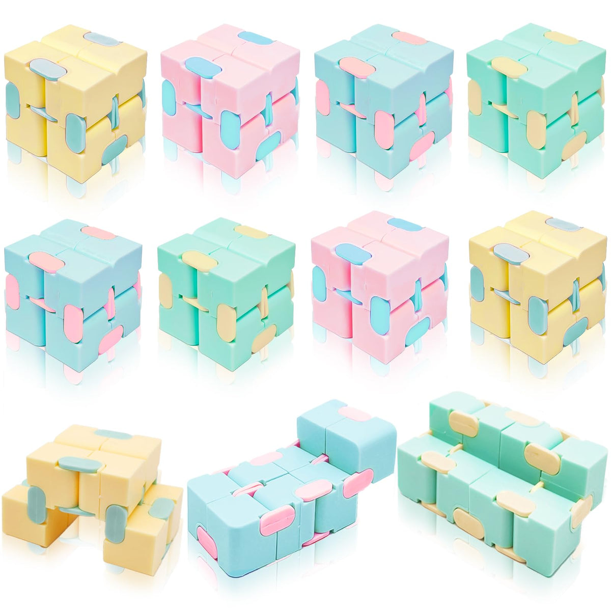 AMENON Infinity Cube pack in four colors, ideal for classroom rewards and focused play.
