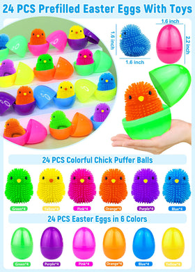 AMENON LED chicken puffer balls glow for engaging sensory play.