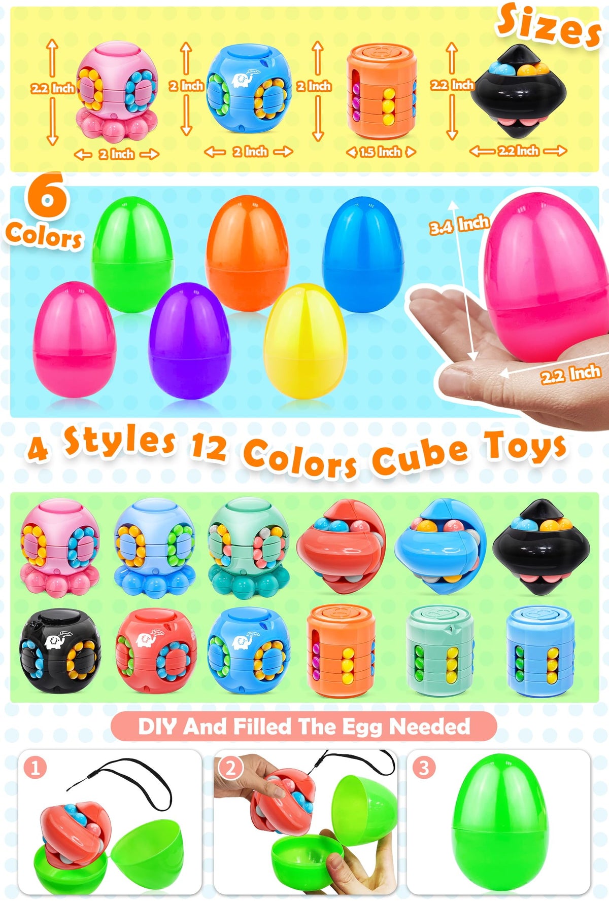 AMENON magic bean cubes show puzzle styles for kids' play