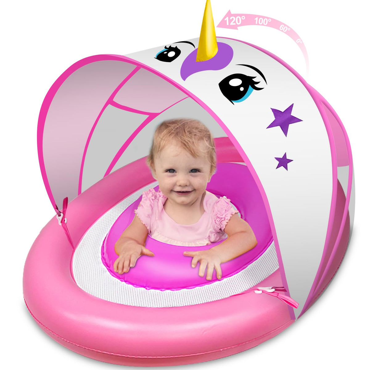AMENON unicorn baby float design for safe pool fun with playful shape