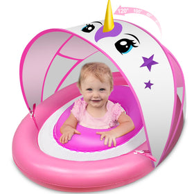 AMENON unicorn baby float design for safe pool fun with playful shape