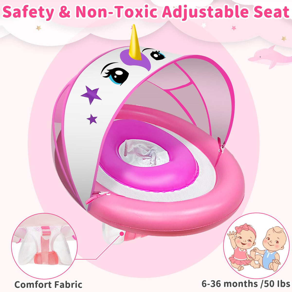 AMENON unicorn baby float packs compactly after deflation for travel