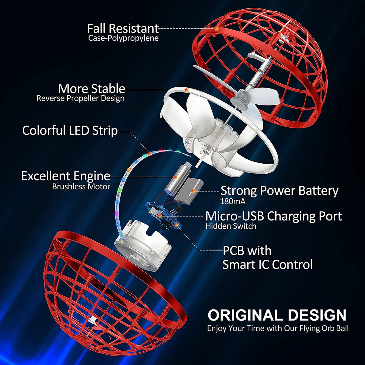 AMERFIST cosmic globe boomerang hover ball in ambient light motion