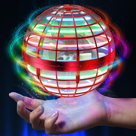 AMERFIST Flying Orb Ball Toy with red LED for night play