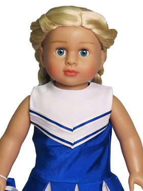 American Fashion World premium fabric blue outfit emphasizes durable, soft feel.