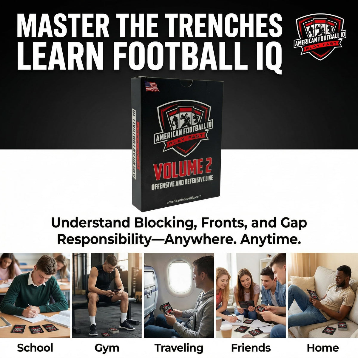 American Football IQ V2 coaching tool study deck aids team meetings and home practice.