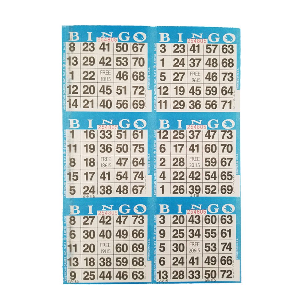 American Games bingo sheets in a 10-color pack ideal for parties and casual games