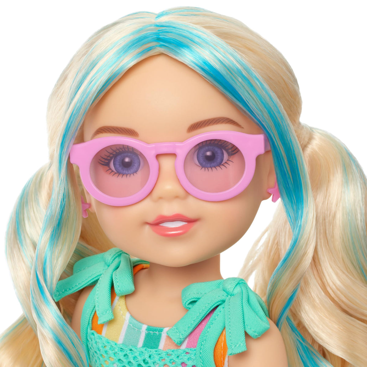 American Girl AG Sisters turquoise mesh coverup with daisy trim for sunny days