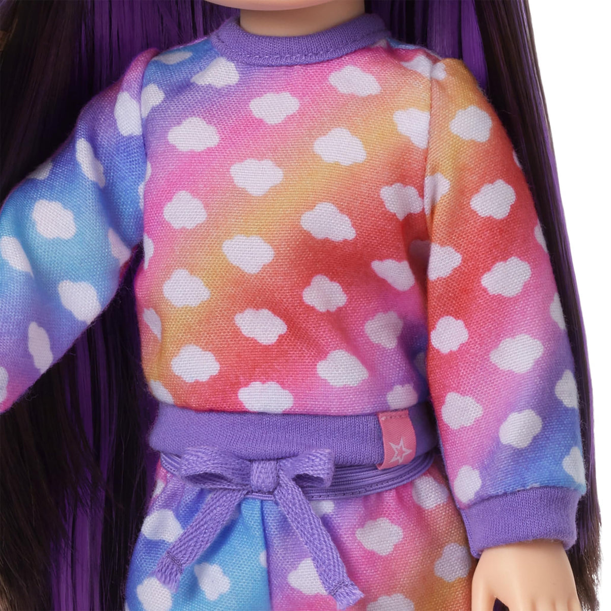 American Girl AG Sisters blue overnight bag with rainbow decal for easy packing.