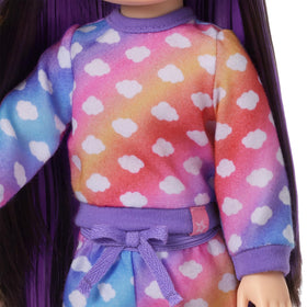 American Girl AG Sisters blue overnight bag with rainbow decal for easy packing.