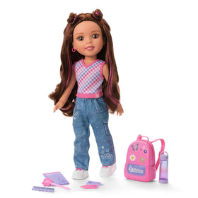AG Sisters faux-denim jeans with floral doodles for everyday play