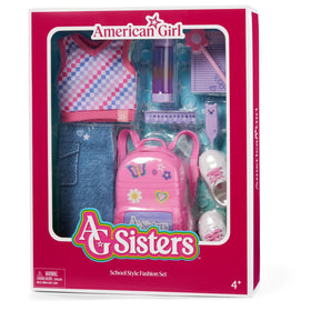 AG Sisters pink-purple notepad with doodles and accessories for organized play