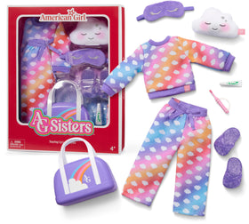 American Girl AG Sisters crewneck PJ shirt with cloud print for cozy sleepovers.
