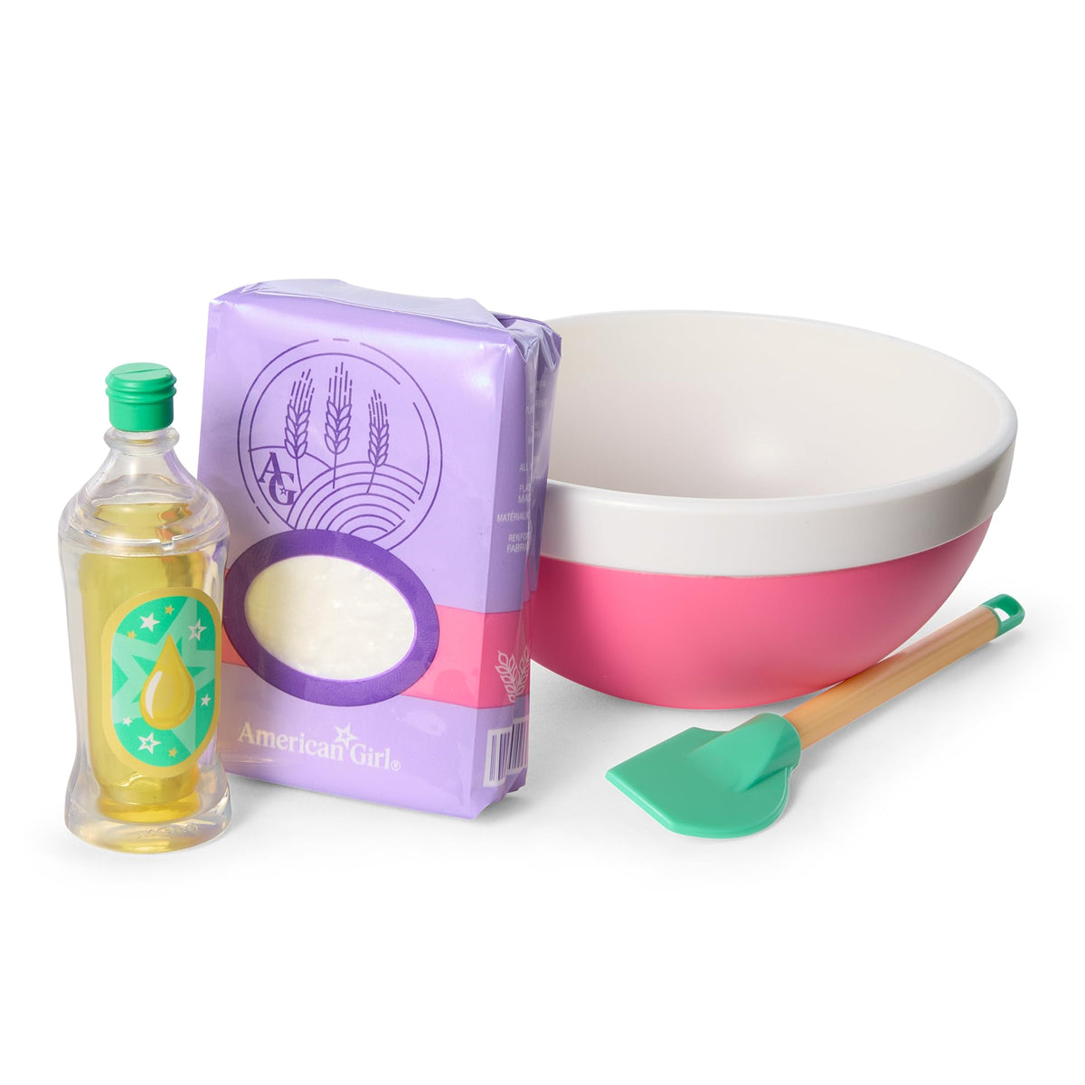 American Girl cookie sheet with four dog-shaped cookies for imaginative treats.