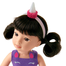 American Girl Emerson WellieWishers pink-purple mesh skirt with glitter waistband for sparkly ensembles.