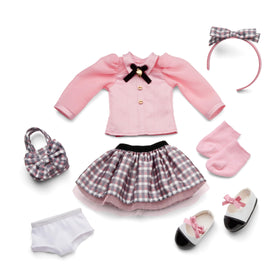 American Girl Samantha Modern Era pink socks provide finishing touch for coordinated outfits.