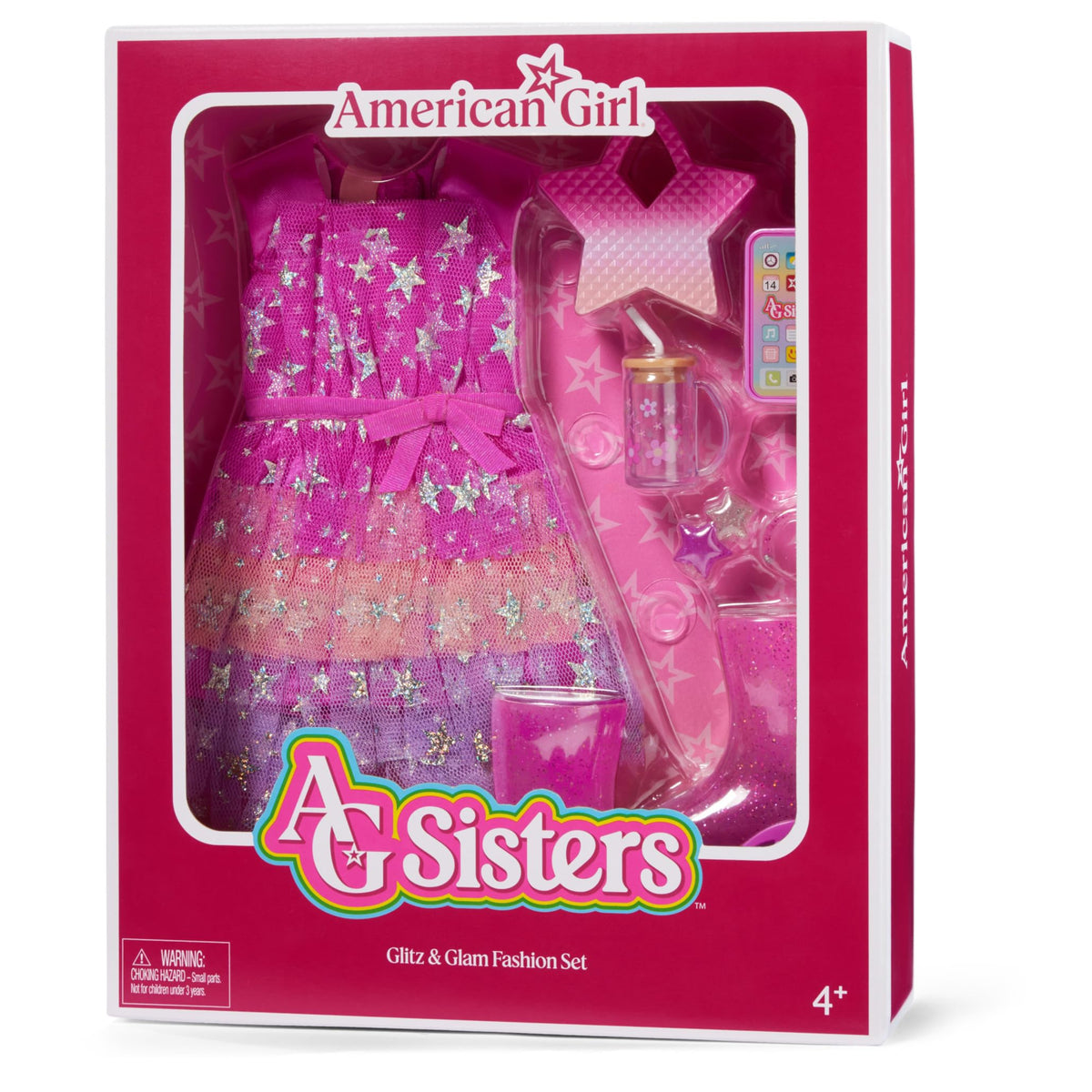 American Girl Sisters Glitz & Glam mason-jar cup enhances tea-time play.