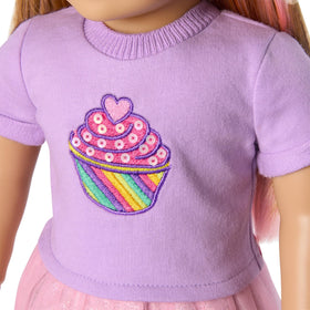 American Girl Summer McKinny Bake Sale Outfit teal scalloped headband enhances playful accessories