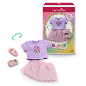 American Girl Summer McKinny Bake Sale Outfit T-shirt with sequin cupcake boosts imaginative play