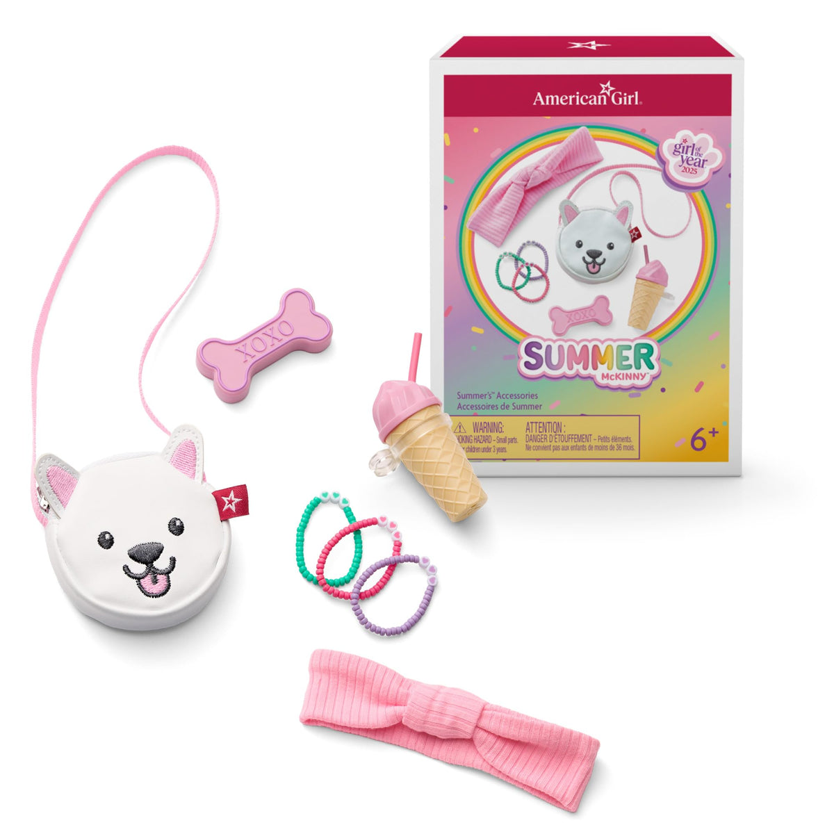 American Girl Summer McKinny doll headband adds a cheerful pop to playtime outfits.