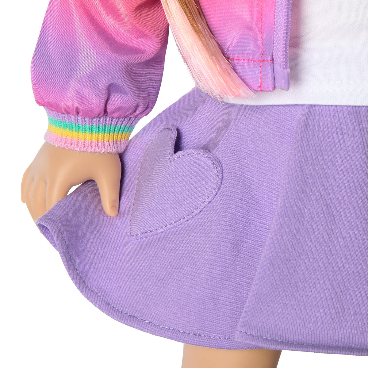 American Girl Waggy Pup Tails pink knee socks for soft comfort during activities.