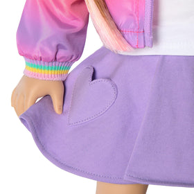 American Girl Waggy Pup Tails pink knee socks for soft comfort during activities.