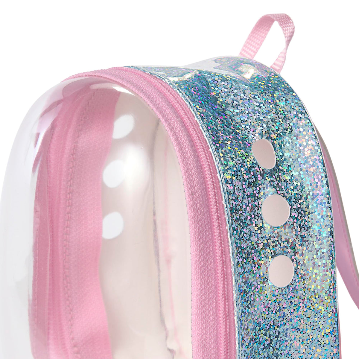 Packaging glitter detail on American Girl Summer's Cat Fettuccine for display