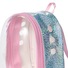 Packaging glitter detail on American Girl Summer's Cat Fettuccine for display