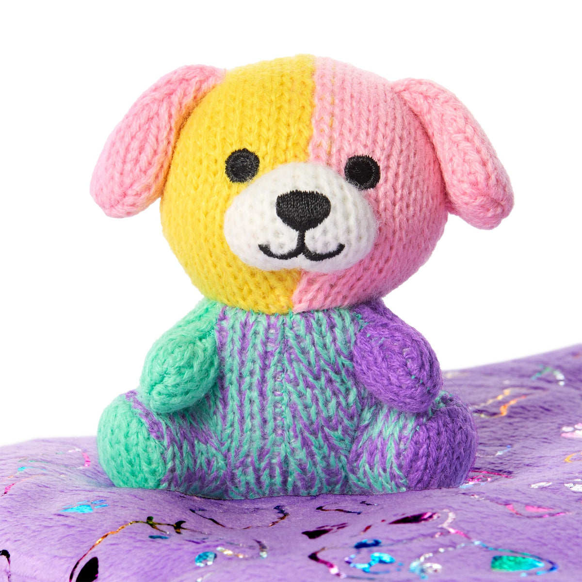 American Girl Summer rainbow-foil print on sleeping bag adds playful color for camping.