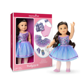 American Girl Truly Me 111 doll portrait with brown eyes and wavy hair, ideal for imaginative play.