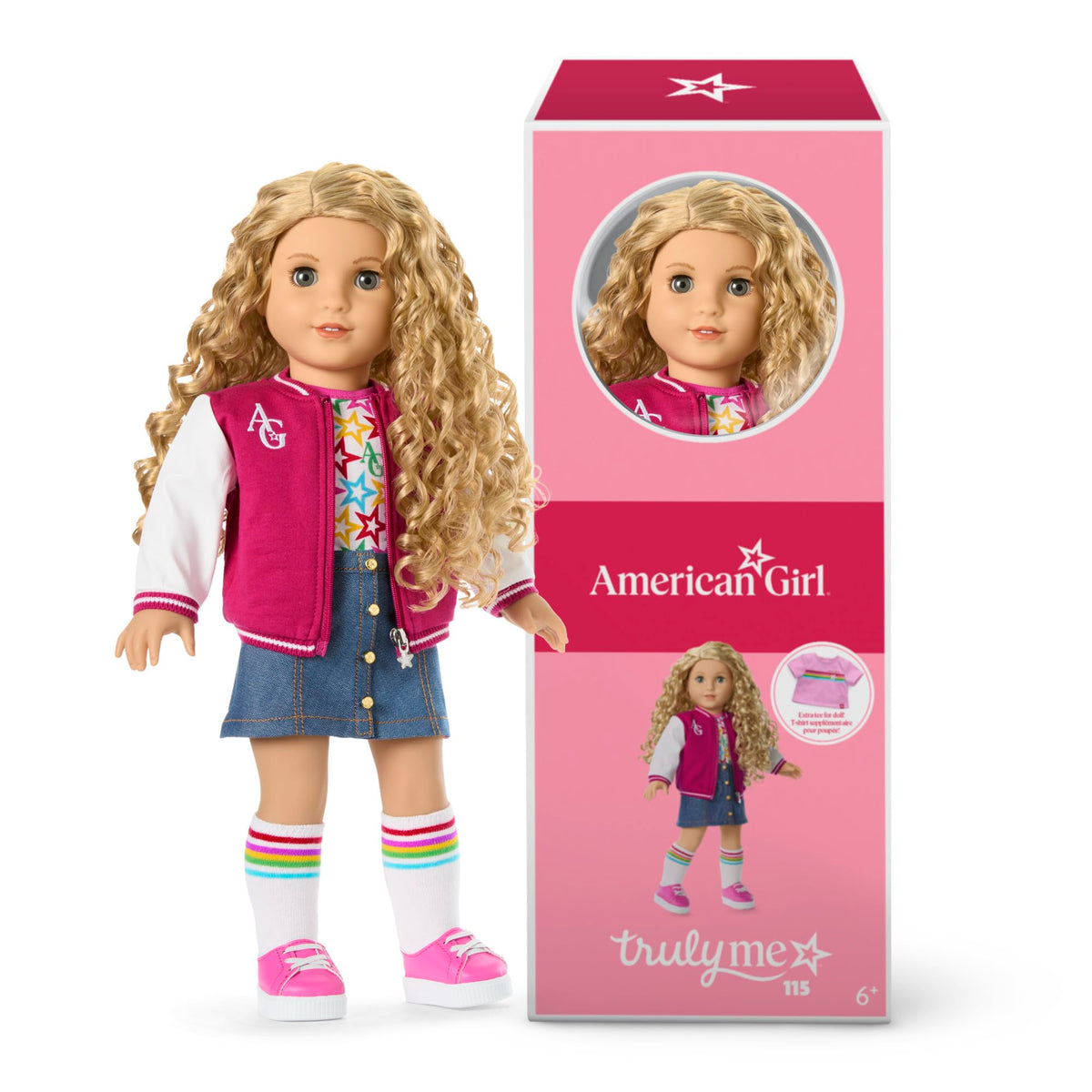 American Girl Truly Me 115 gray eyes close-up for imaginative storytelling