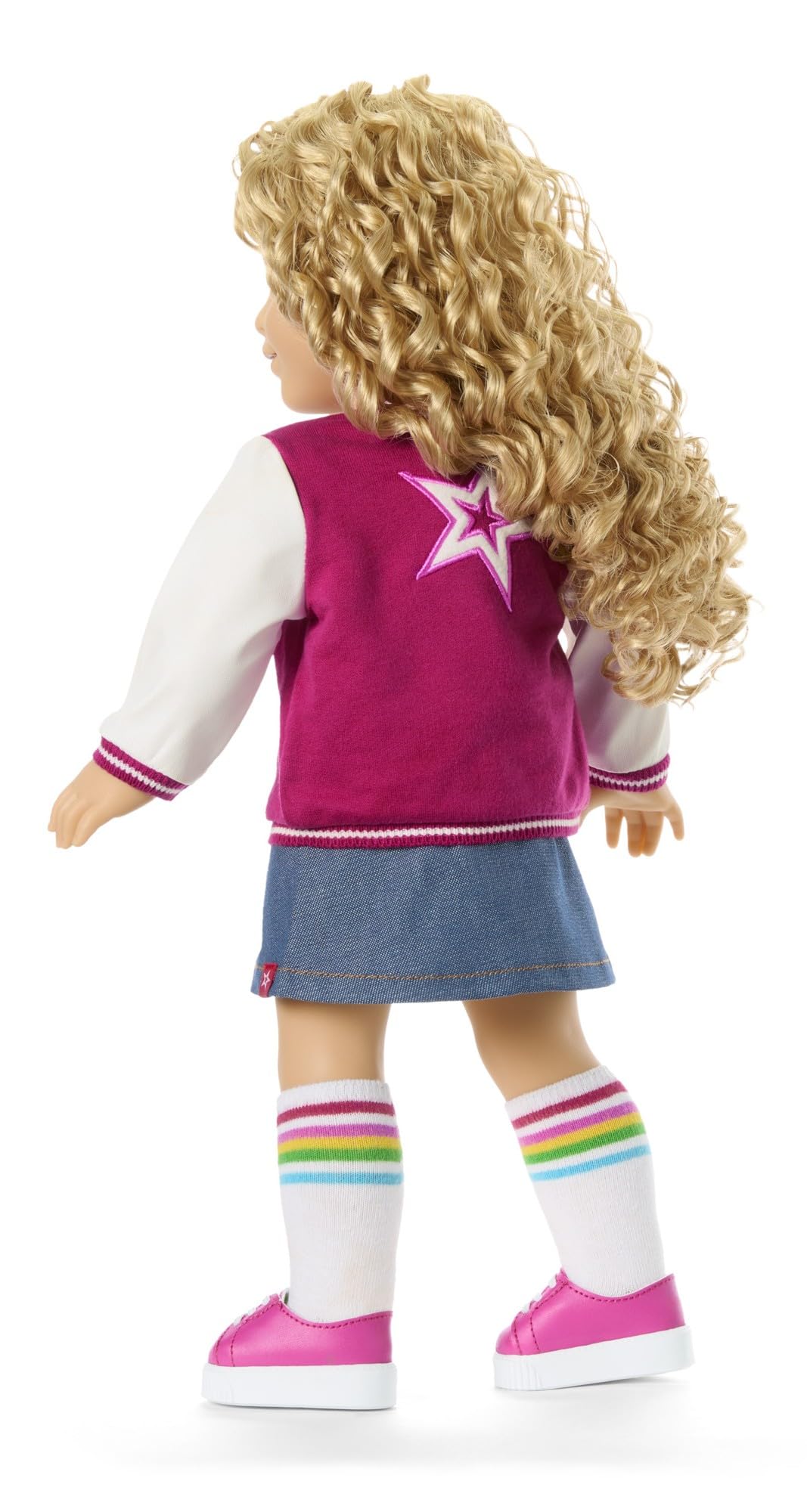 American Girl Truly Me 115 pink striped shirt and sneakers complete outfit