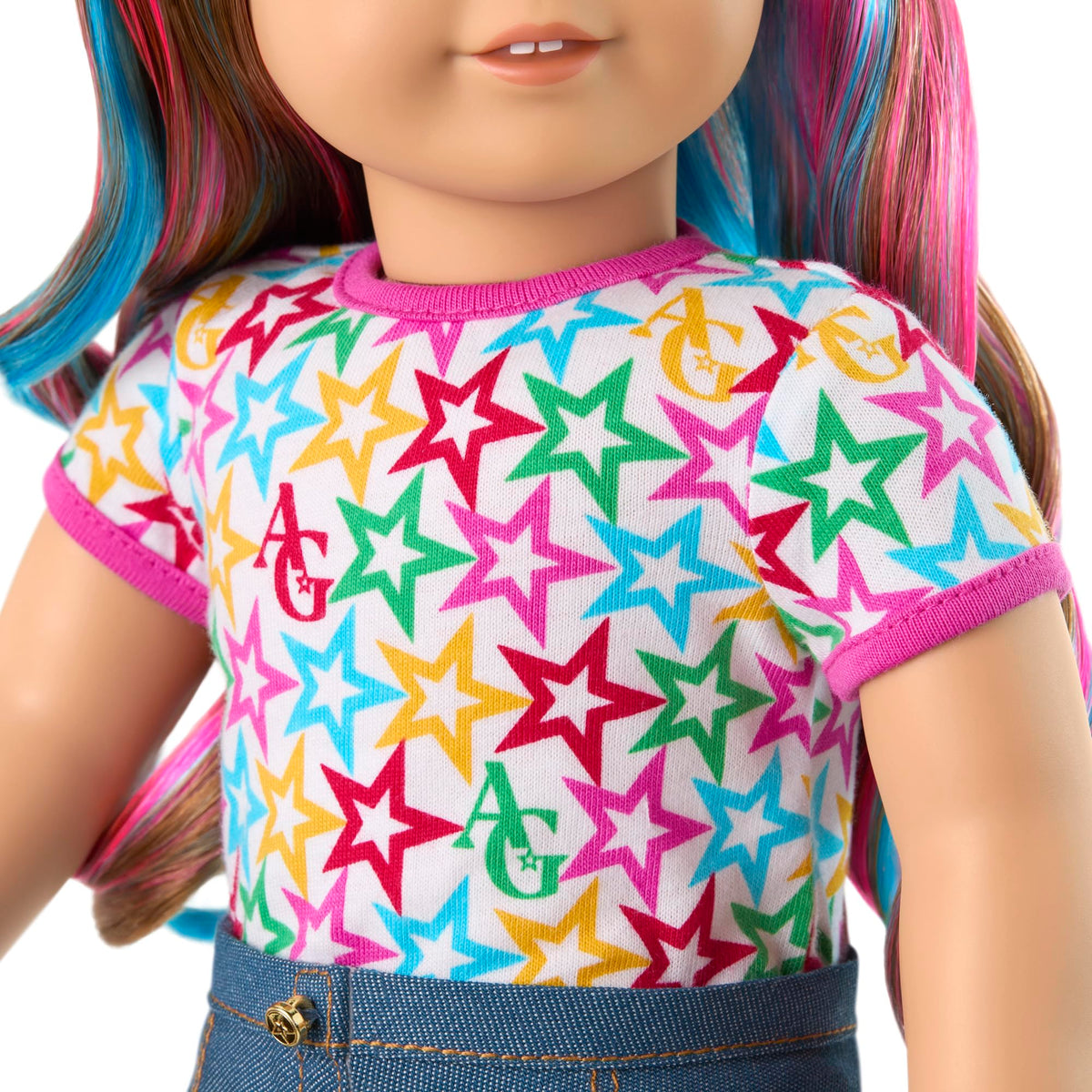 American Girl Truly Me 18-inch doll AG Star Squad jacket for stylish daily adventures.