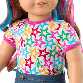 American Girl Truly Me 18-inch doll AG Star Squad jacket for stylish daily adventures.