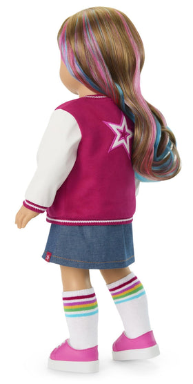 American Girl Truly Me 18-inch doll pink sneakers complete a ready-to-go look.
