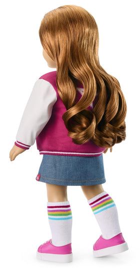 American Girl Truly Me 18-inch Doll #103 pink sneakers complete the outfits.