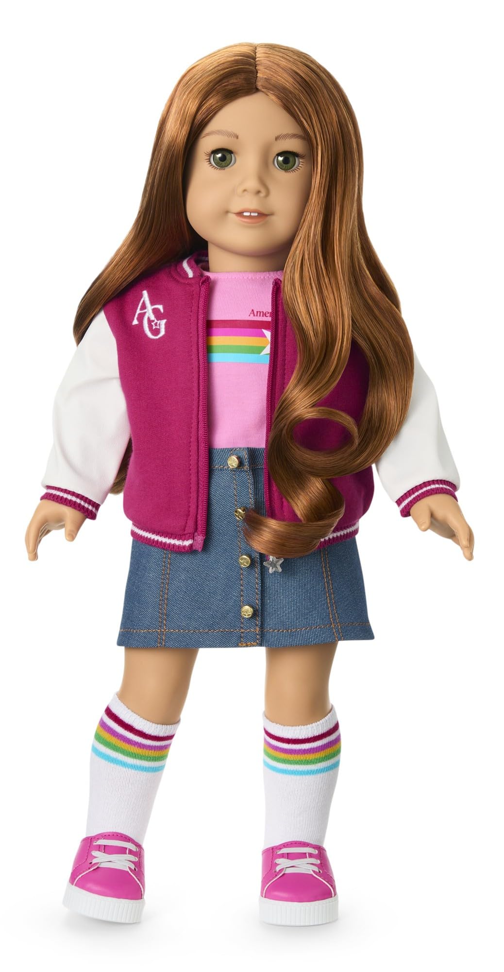 American Girl Truly Me 18-inch Doll #103 with wavy red hair, easy hair styling options.