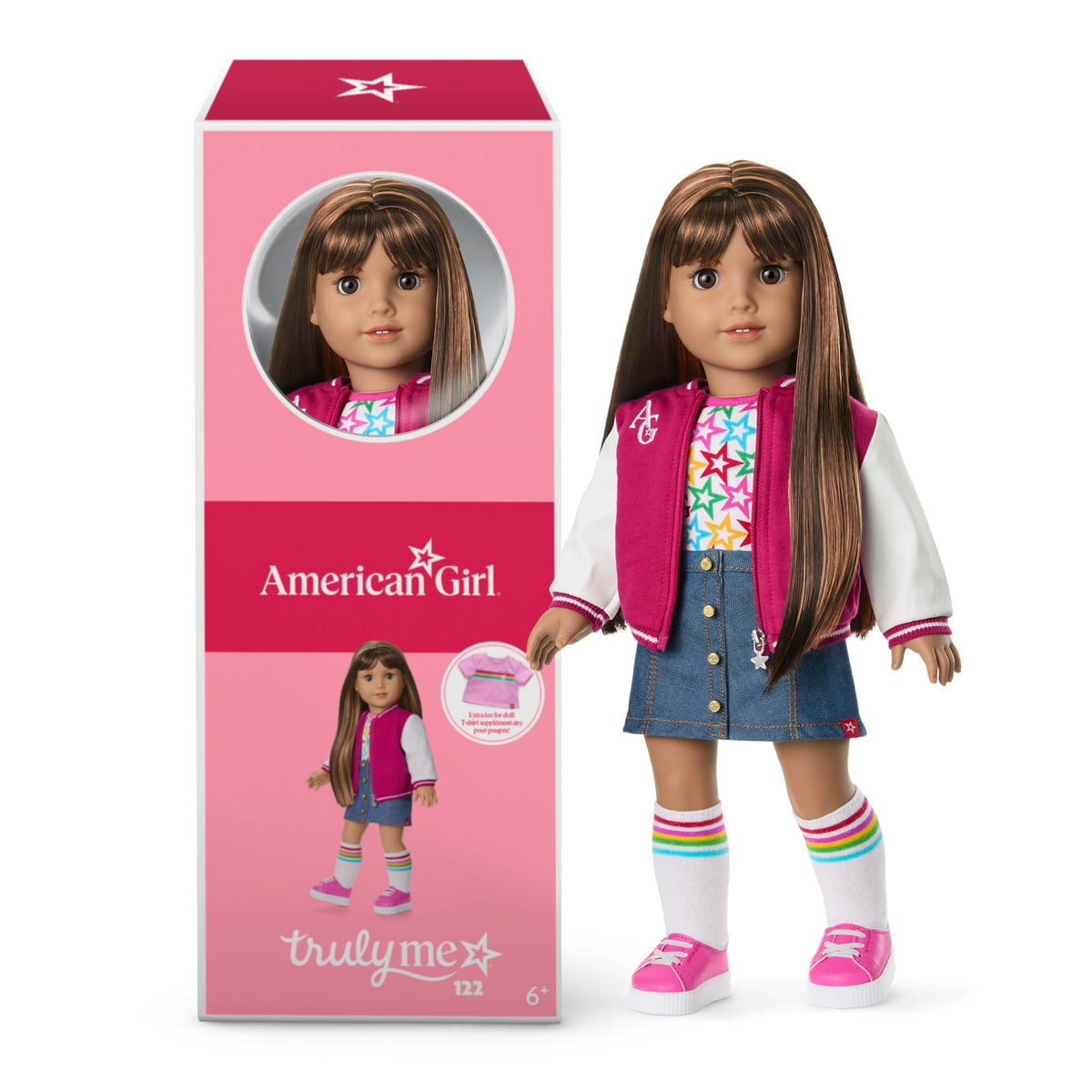 American Girl Truly Me 18-inch doll with brown eyes for lifelike play.
