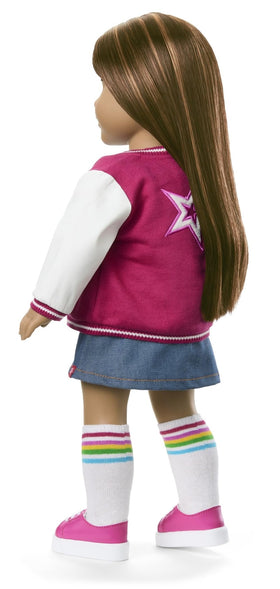 American Girl Truly Me 18-inch doll pink sneakers for complete look.