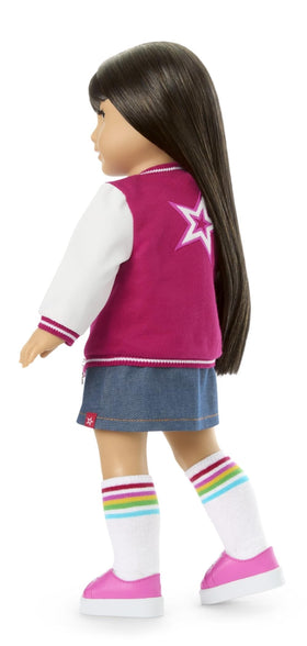 American Girl Truly Me doll #130 wearing pink sneakers for everyday looks