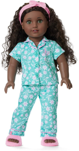 American Girl Truly Me 18-inch doll floral pajama pants offer cozy sleepwear with elastic waist.