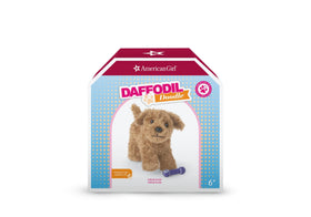 American Girl Daffodil Doodle Dog packaging suggests setup for storytelling.