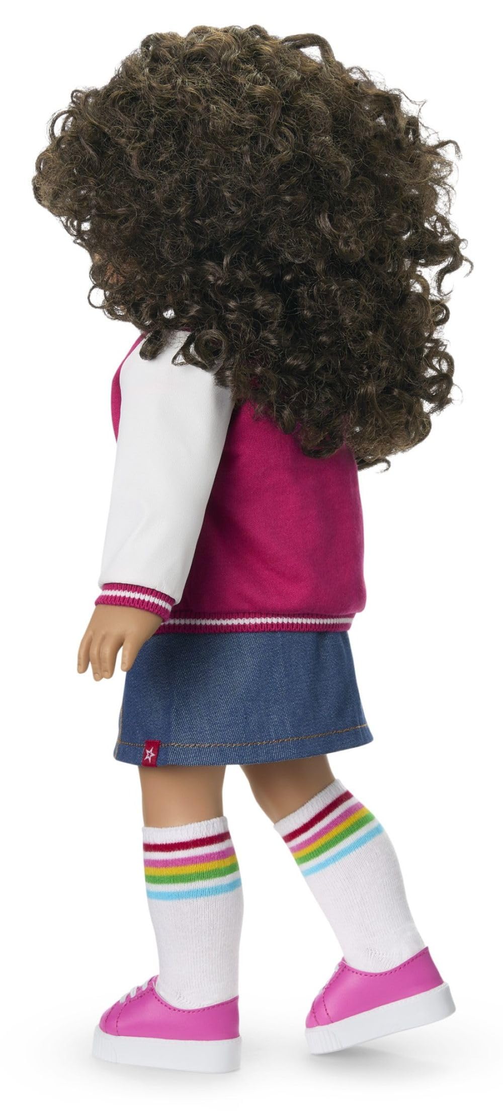 American Girl pink sneakers complete a coordinated look for pretend play on the go